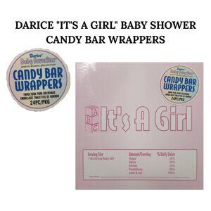 24 COUNT PINK "IT'S A GIRL" CANDY BAR WRAPPERS FOR BABY SHOWERS